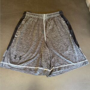 Under Armour Gray and Black Athletic Shorts with Elastic Waistband